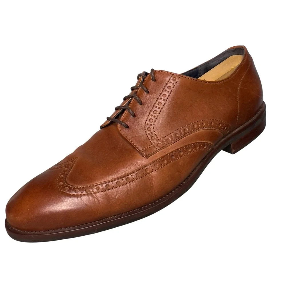 Cole Haan Wingtip Oxfords Mens 12 M Brown Watson Brogue C25458‎ Leather Shoes